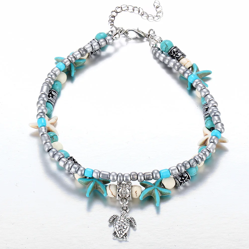 Newest Multilayered Lock Snake Chain Anklet for Women Gold Butterfly Foot Bracelet Anklets