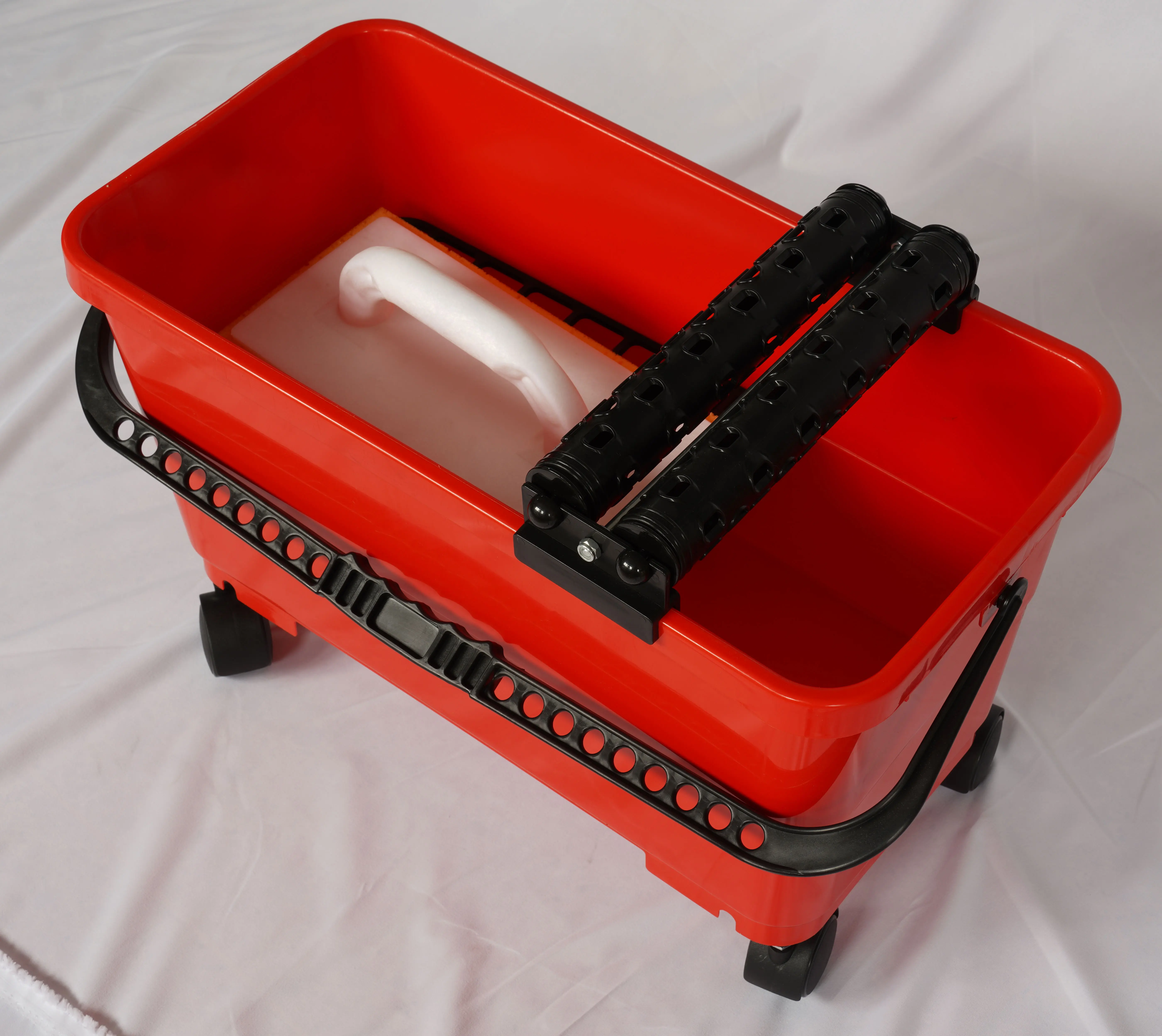 24L Sponge Float Bucket with Wheels Cleaning System up Set Tile Grout Bucket Washboy Grout Cleaning Kit Grout Set