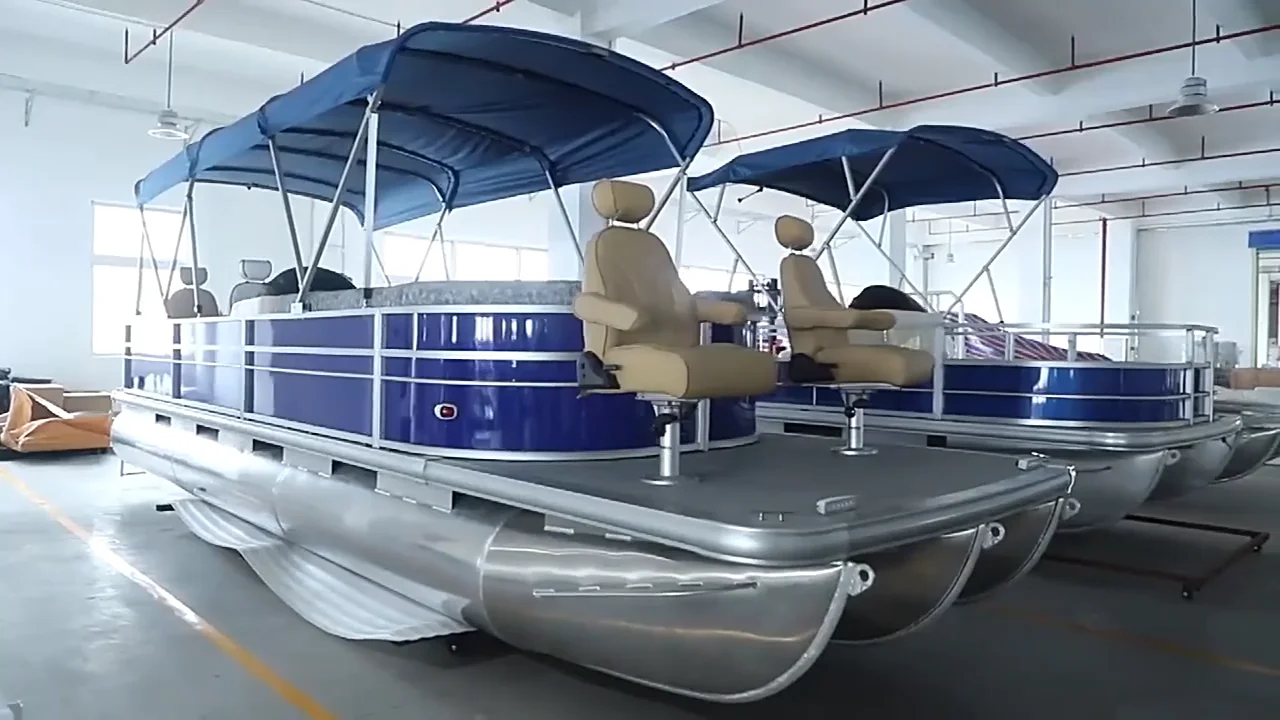 New Arrival Electric Motor Pontoon Boat Customizable Color 26ft Fishing ...