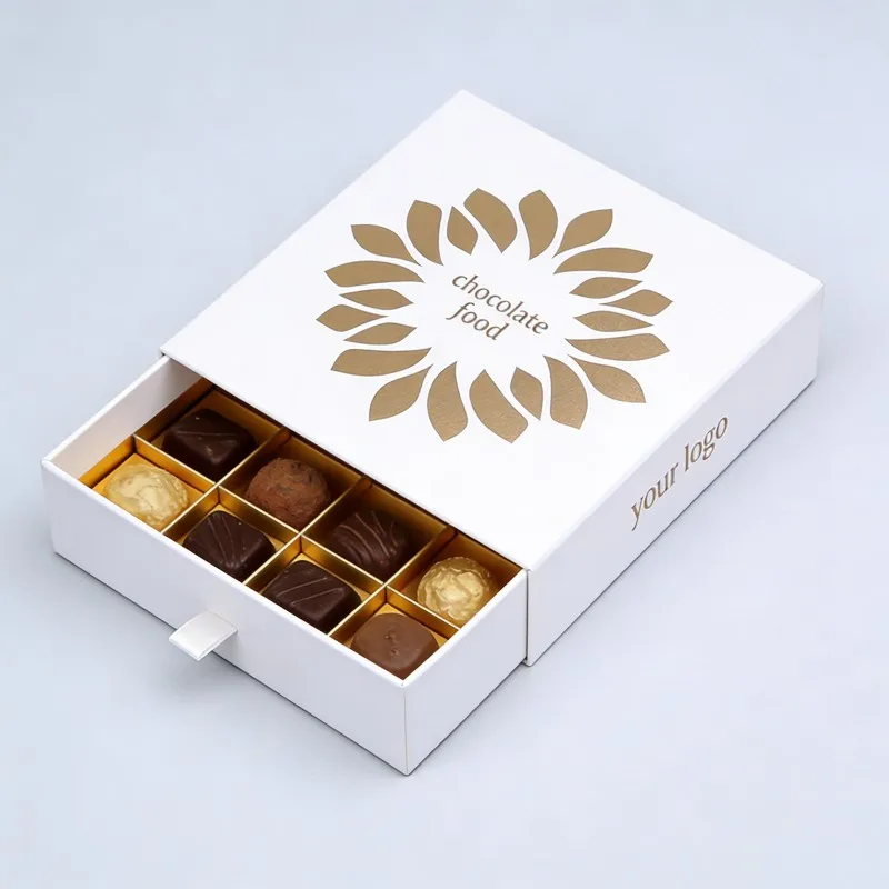 Scatola personalizzata per cioccolatini, scatola regalo per macarons e tartufi al cioccolato, scatola a tirante per regali natalizi e per la festa di San Valentino