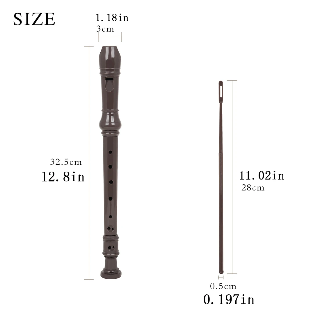 Professional Eight Hole Treble Long Flute Soprano Recorder Clarinet Food Grade ABS Non T aperçu 5