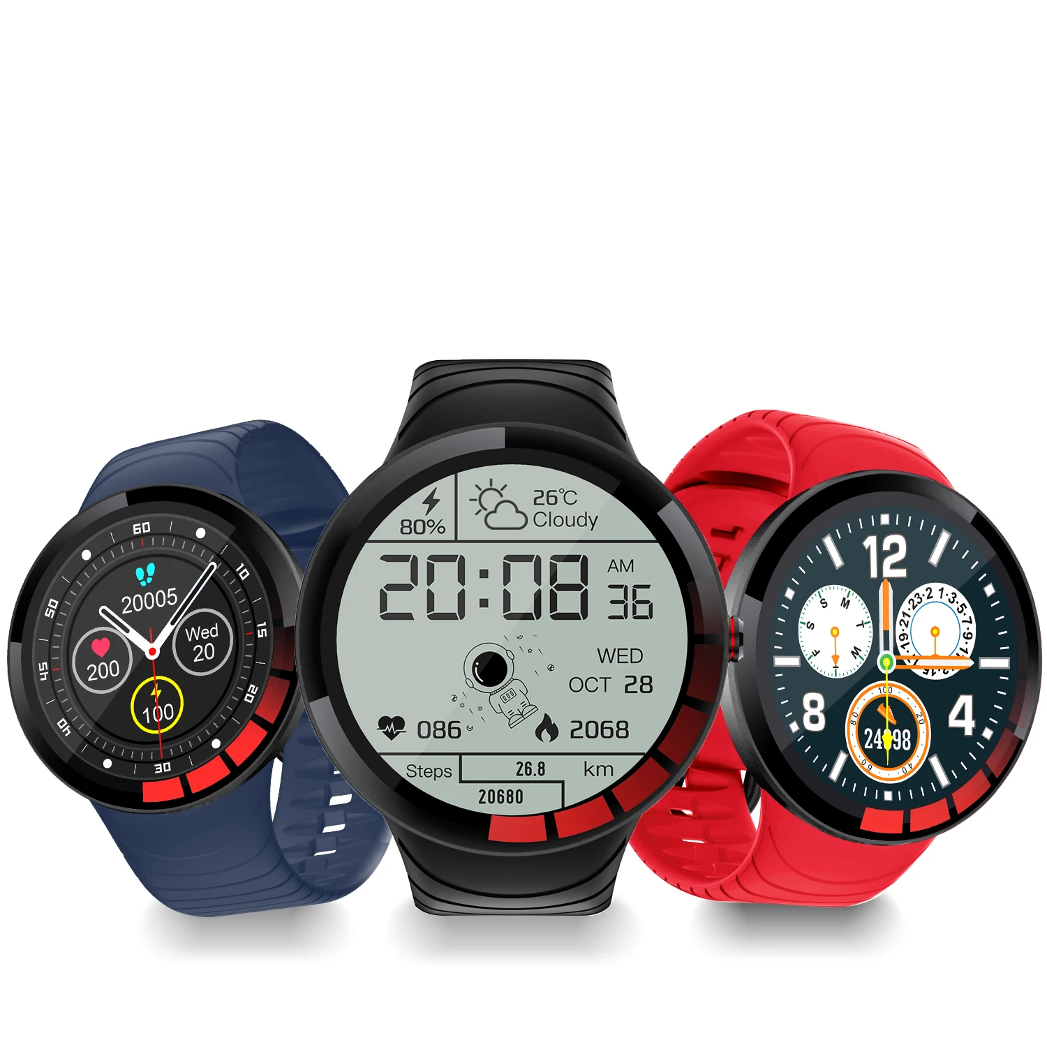 Горячая Распродажа E3 Смарт-часы IP68 Водонепроницаемый Полный Круглый сенсорный экран монитор сердечного ритма фитнес Смарт-браслет