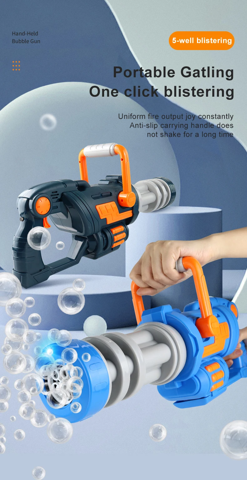 High Quality Gatling Bubble Gun Toys Kids Bubble Gun Bubble Toys With