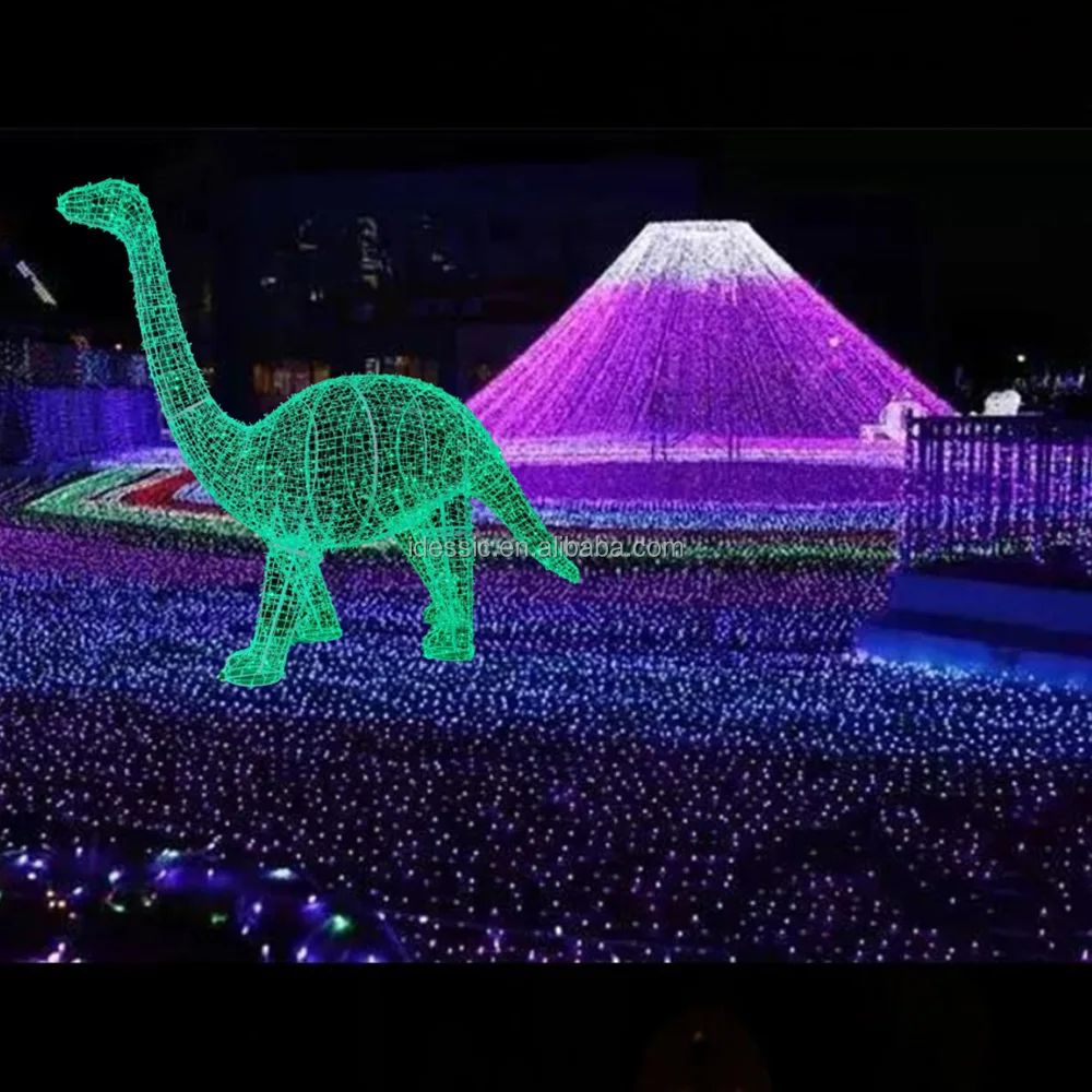 3d Large Led Lighted Dinosaurs Sculpture Life Size Christmas Light