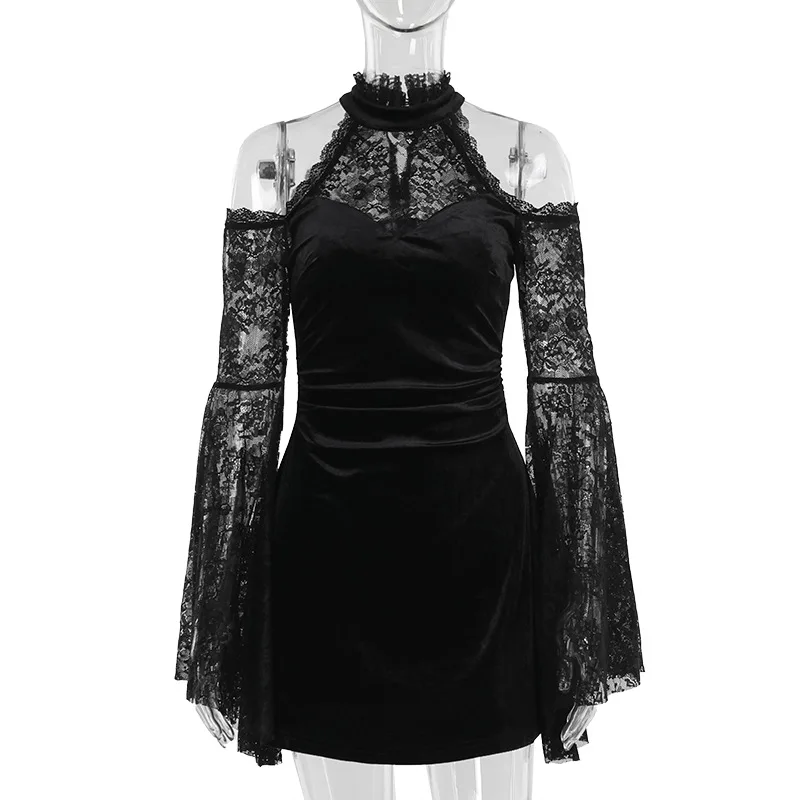 chinese dress ladies Goth Lace Dress L/XL
