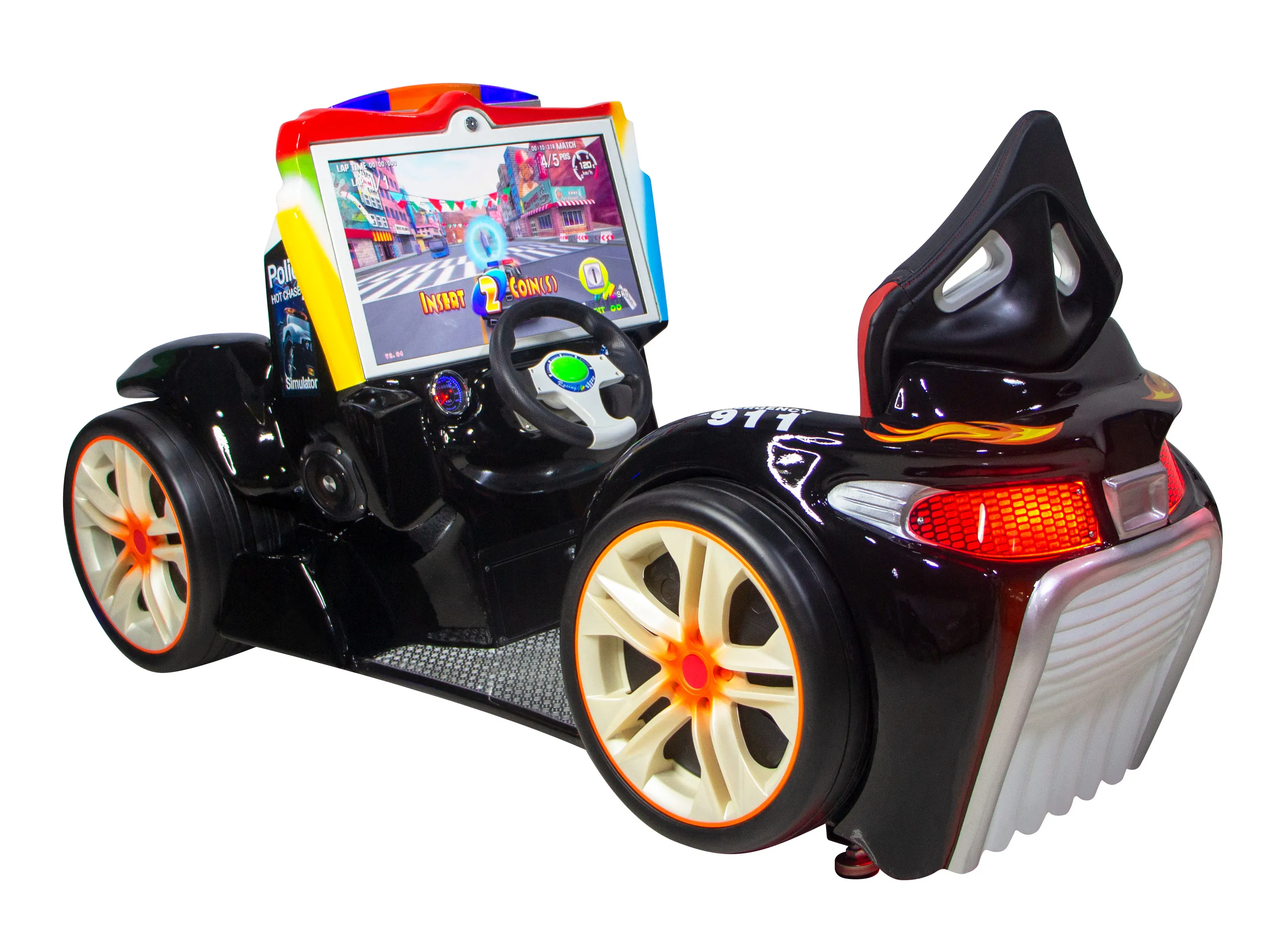 Eye-Catching 3D Video Racing Games Machine for Kids Police Car Ride Experience Shopping Malls Coin-Operated Kiddie Rides on sale