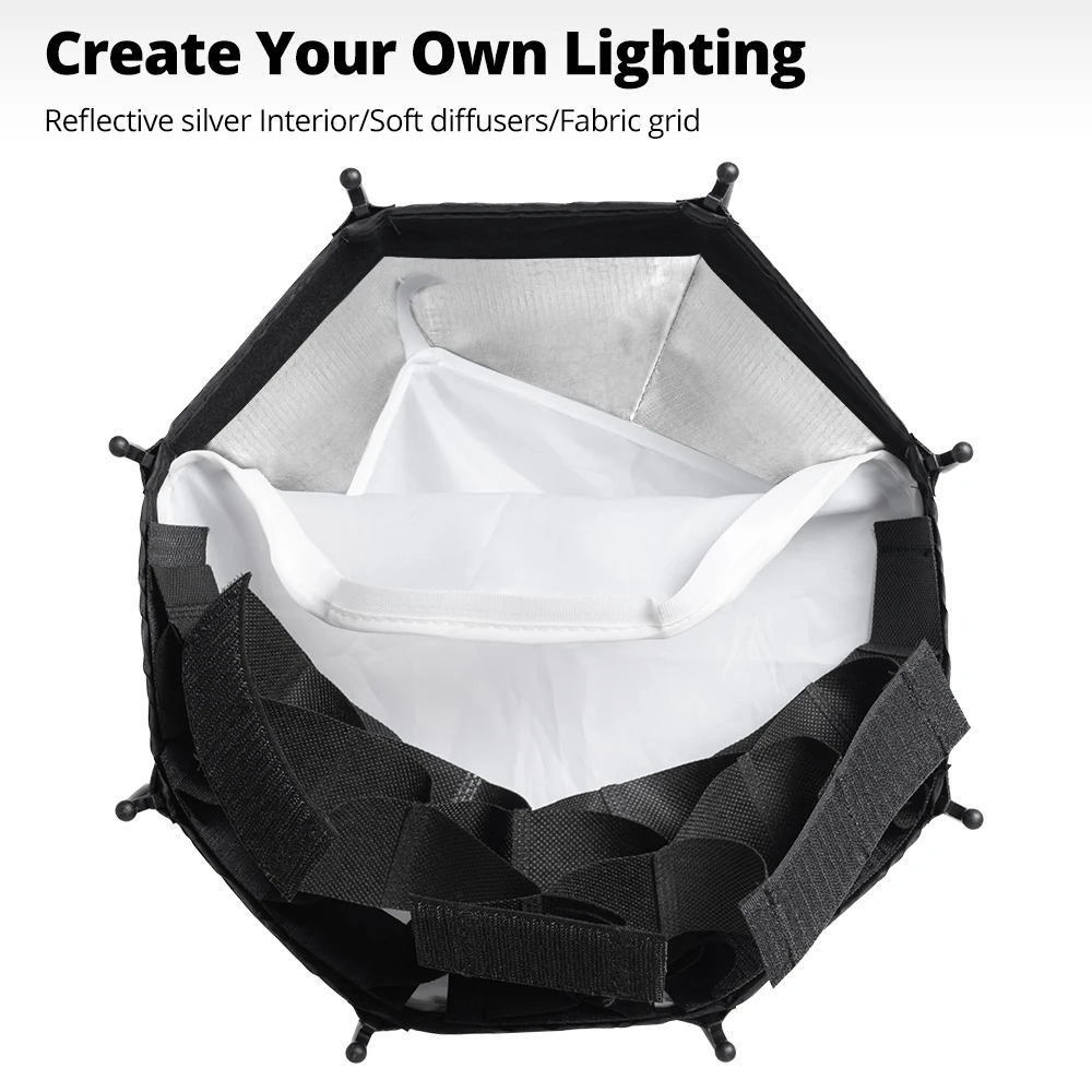 AMBITFUL 40cm Portable Octagon Mini Softbox with Honeycomb Grid 