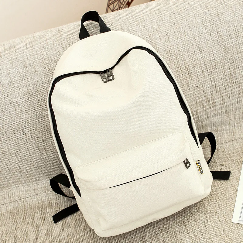 Classical Custom Logo Outdoor College Teenage Canvas Backpack Bag Blank Primary School Bags Backpack