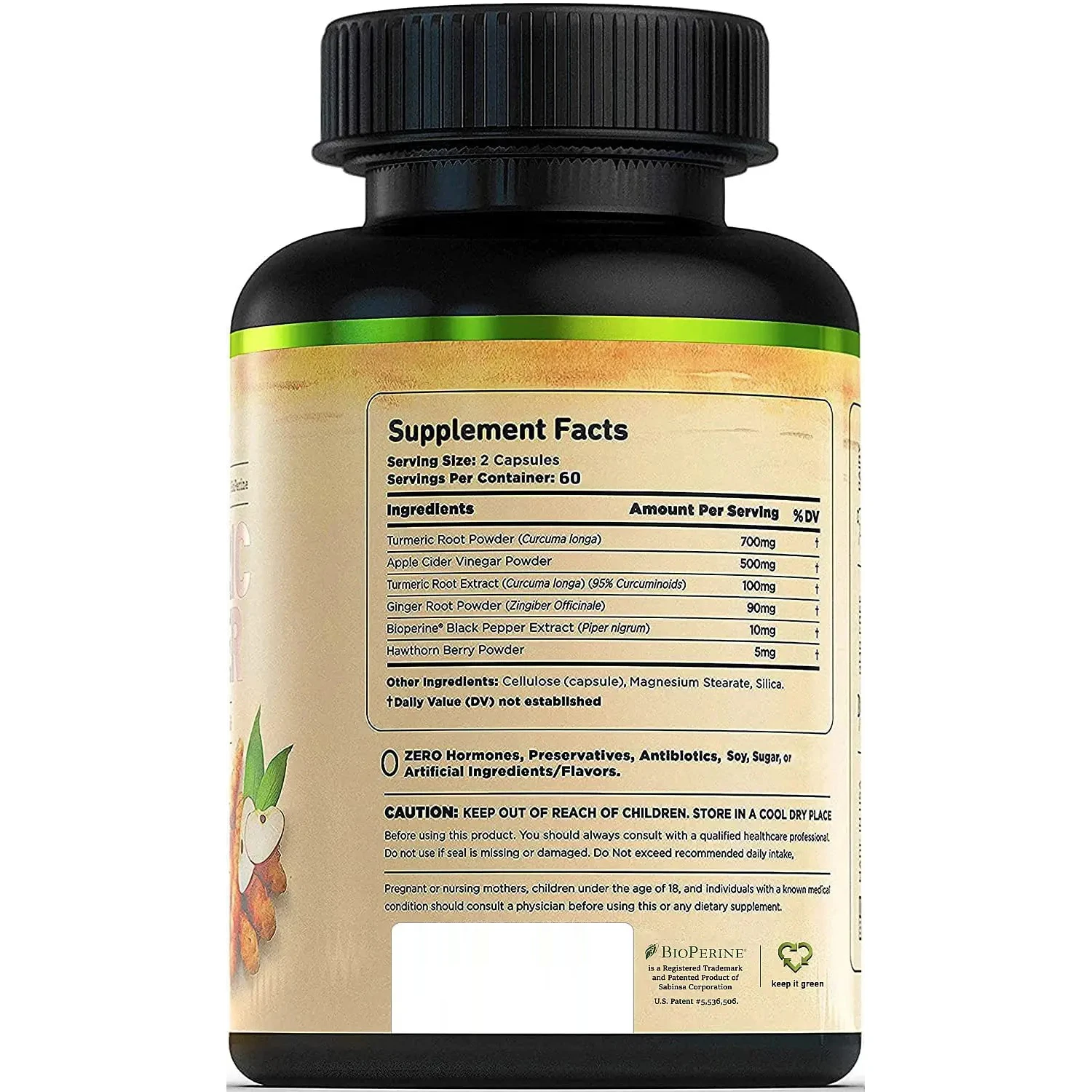 Oem Organic Herbal Capsules Supplement With Ginger & Apple Cider