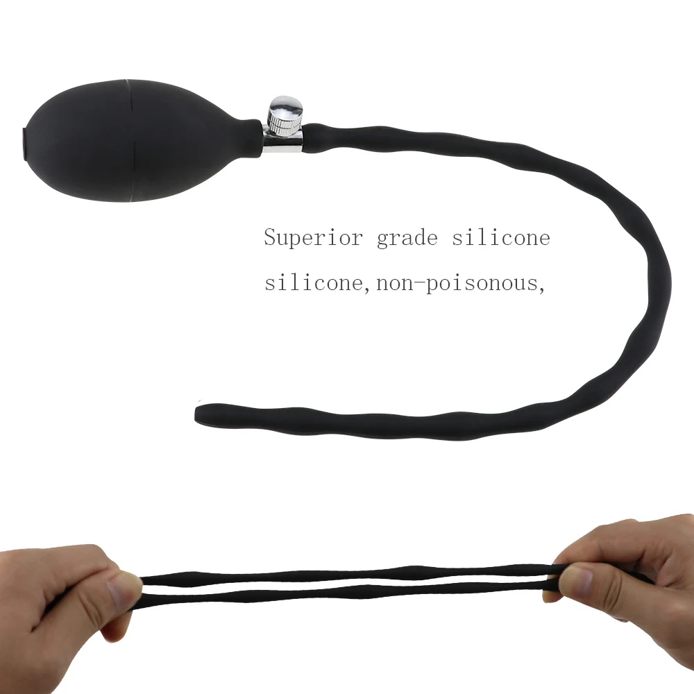 Free Custom Box - Inflatable Male Penis Plug Urethra Catheter Tube Block Horse Eye Stimulation Rod Urethral Sound Dilator