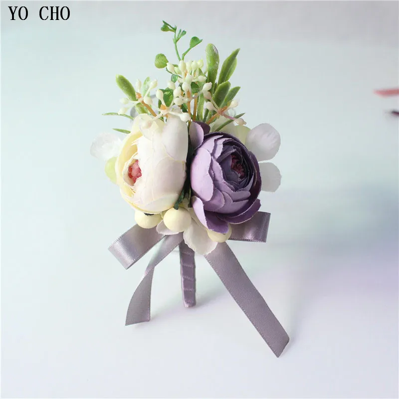Yo Cho 100% Handmade Rose Flower Corsage Party Accessories Man Suit Artificial Flower Wedding - Buy Flower Corsage,Silk Corsages,Artificial Flower Corsage Product on Alibaba.com