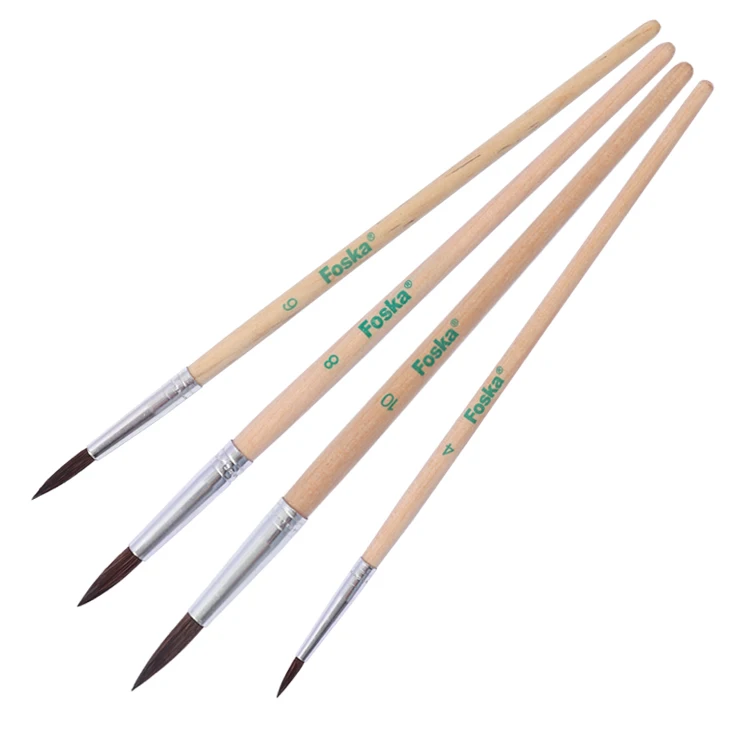 Pincel Acrilico Pinceles De Pelo De Caballo Foska, Cerdas De Pelo