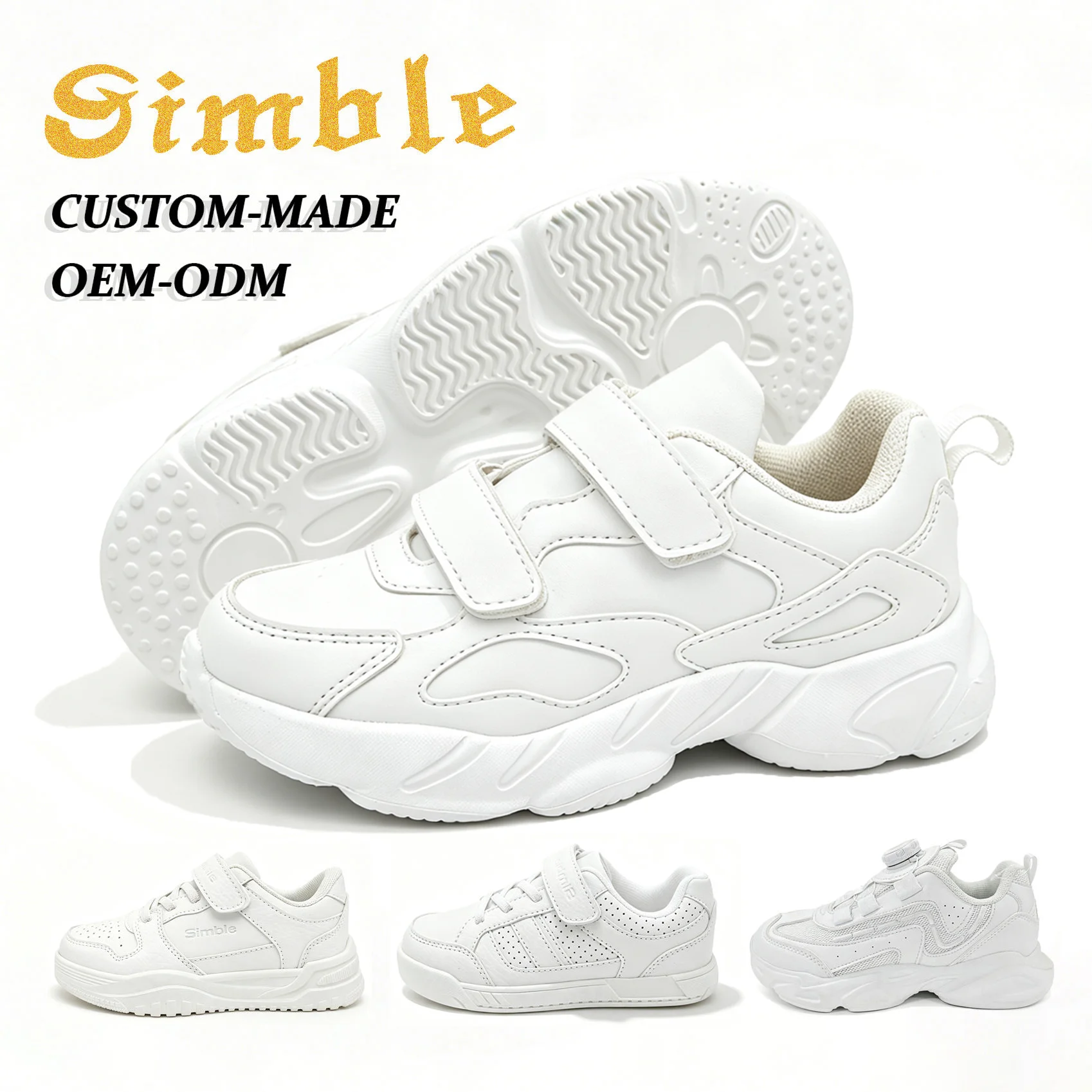 OEM OEM Outdoor Sports Sneakers for Kids Custom Light-weight Comfort EVA White Children School Shoes