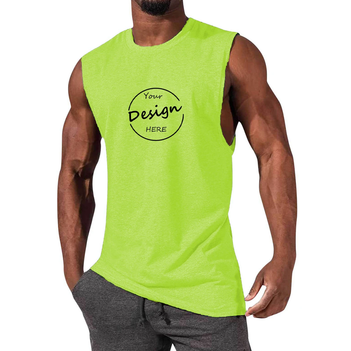 Custom print logo men blank gym wear sports muscle workout plain tank top fitness clothing stringer tank top bodybuilding men