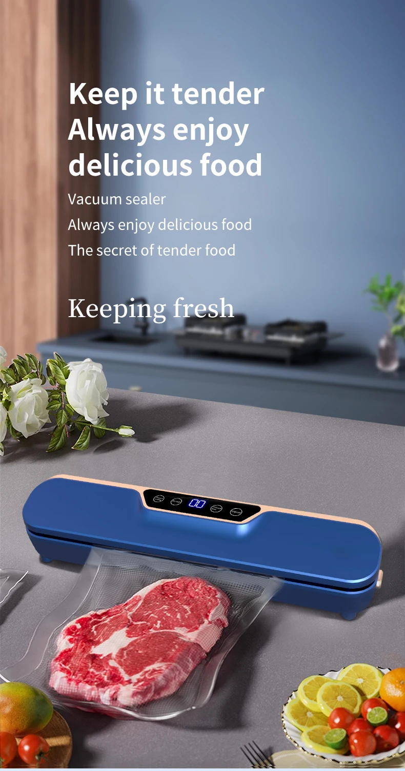 Vacuum Food Preservation Sealer with Liquid Crystal Display Automatic Sealing Machine for Food Storage