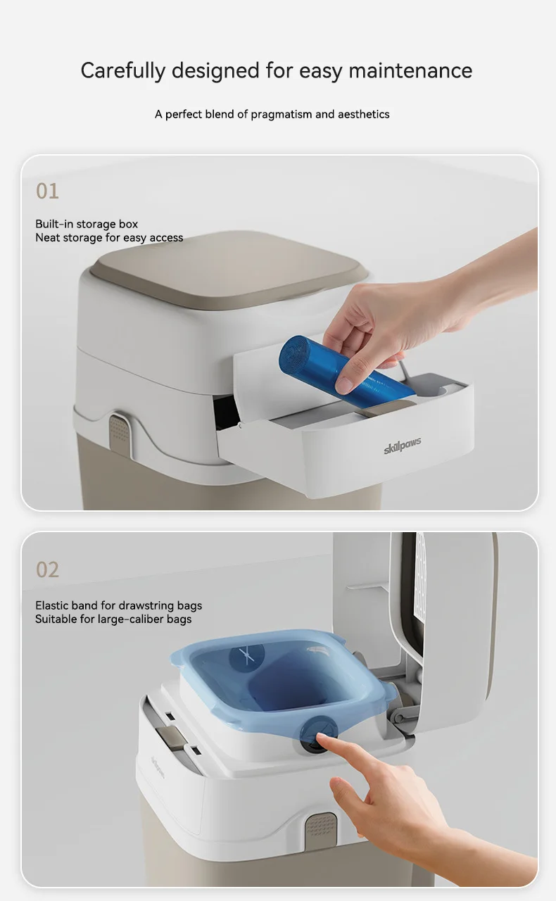 New Pet Trash Can with Odor Eliminator for Cat Litter & Waste Flip-Top Sealed Waste Bin for Home factory
