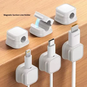 Magnetic Cable Clip Adjustable Cord Holder Under Desk Organizing Cable Management Wire Organizer Cable Holder for Wall and Table