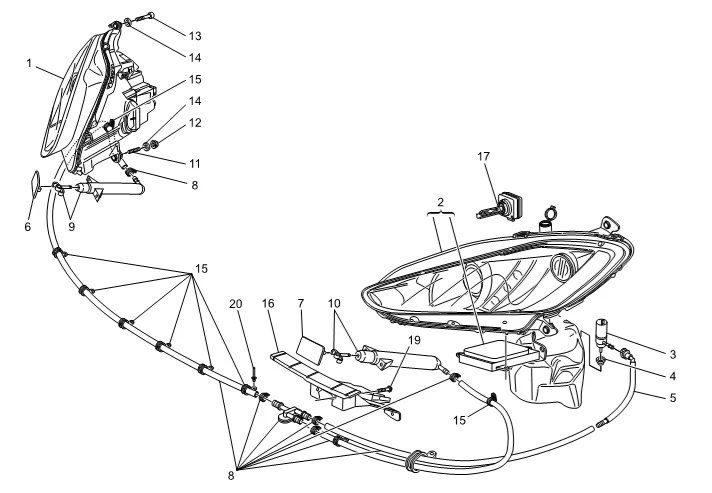Hot Sell Used Auto Parts LED Headlights Car Headlight For Maserati GT GranTurismo 2013 2018 294595 supplier