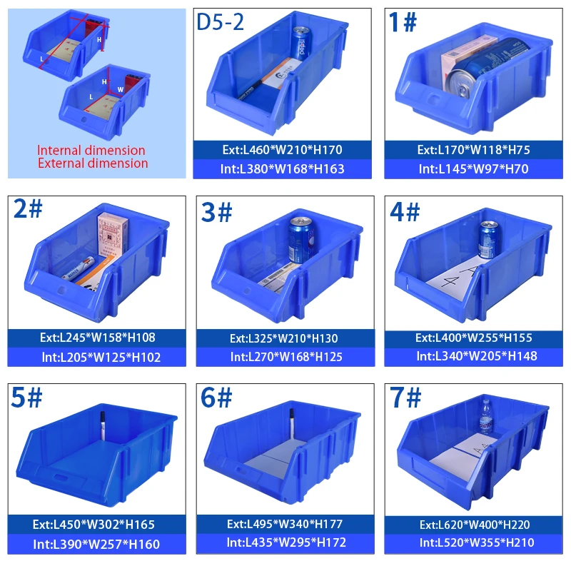 Open Front Multi Purpose Nut Bolt Boxes Storage Box Plastic Tools Stackable Plastic Storage Stackable Bins