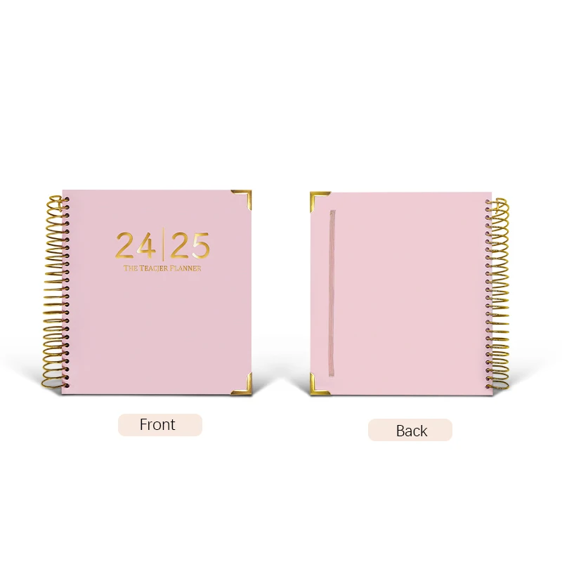 Custom Spiral Binding A4 A5 Gold logo Journal PlannerJ Daily Weekly Self Care Journal Fitness Planner Book supplier