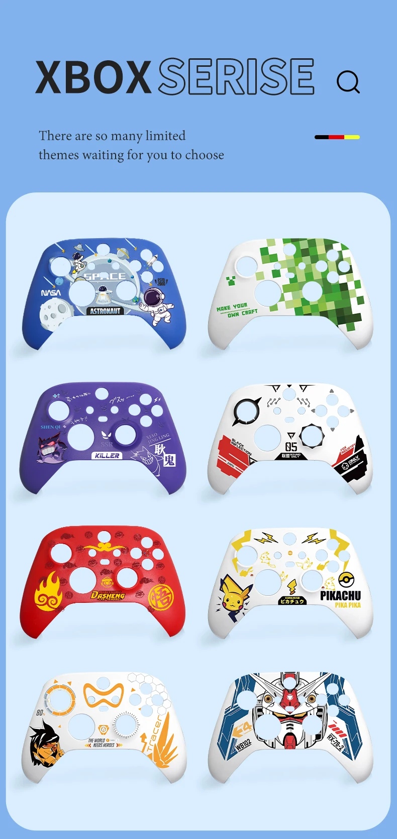 Custom Patterns Packaging Front Shell for Xbox Controller