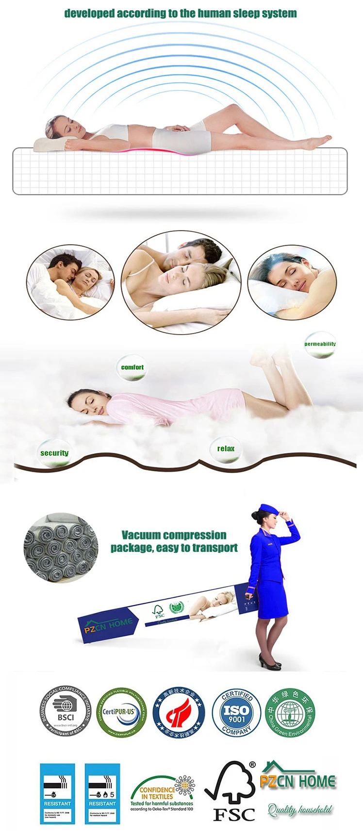 Domestic soft and hard moderate natural coconut mattress