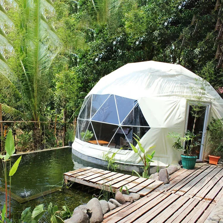 Portable Outdoor Home Camping Wood Stove Glamping Geodesic Dome House for Sale