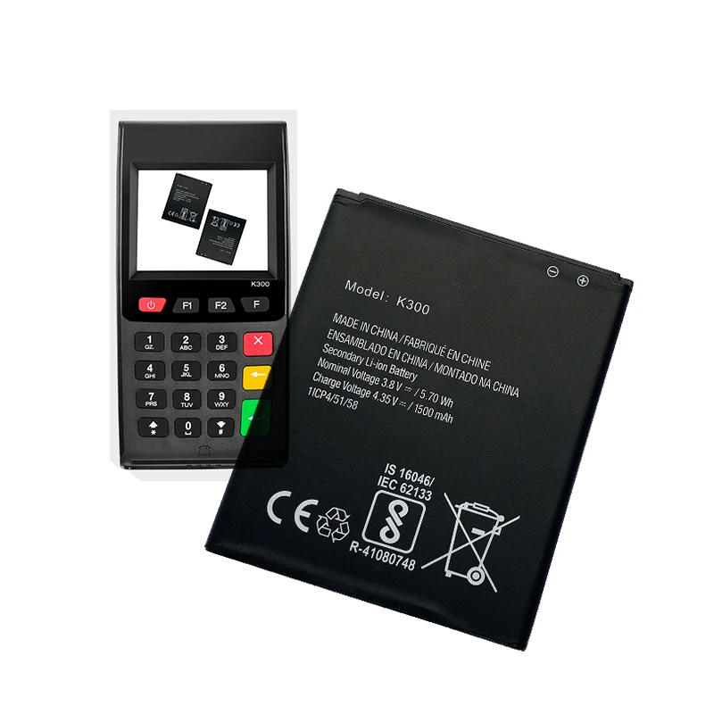 Replacement 3.8v 1500mah Lithium Ion Battery Pack for Nexgo K300 Mini Cash POS Terminal Payment