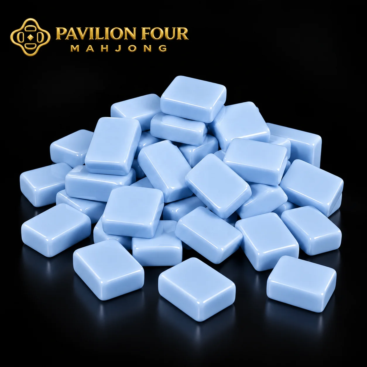 Custom Light Blue Luxury American Mahjong Tiles Set Wholesale 166Pcs Acrylic Eco-Friendly Packaging OEM Mahjong