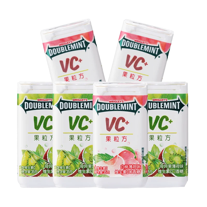 Жевательная резинка зеленая 35 г жевательная с фруктовым вкусом Мятная витамином С