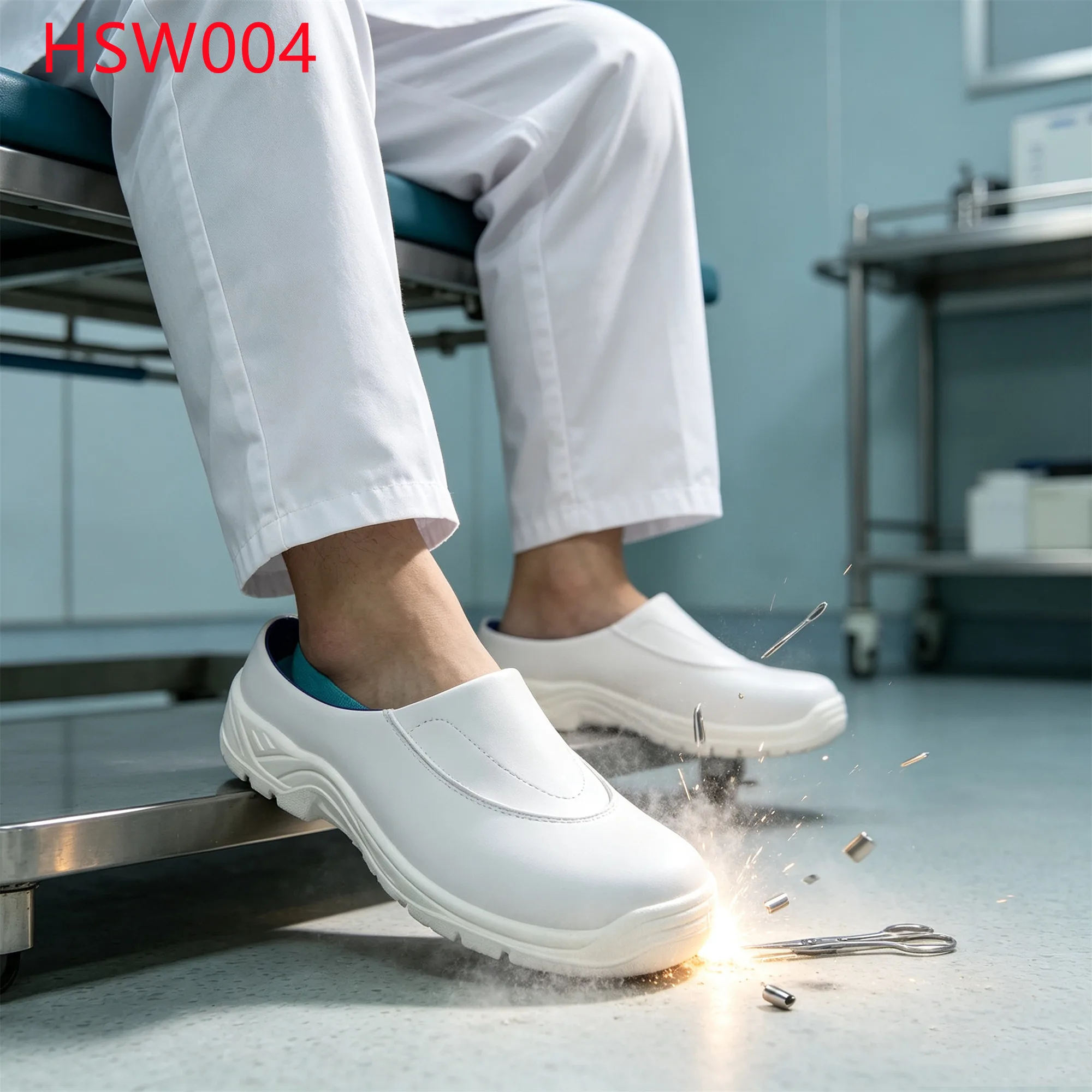 LXG,Operating Room Backless Clog Design Hua Singh White Safety Shoes Hospital Easy-clean Anti-static Medical Work SlippersHSW004