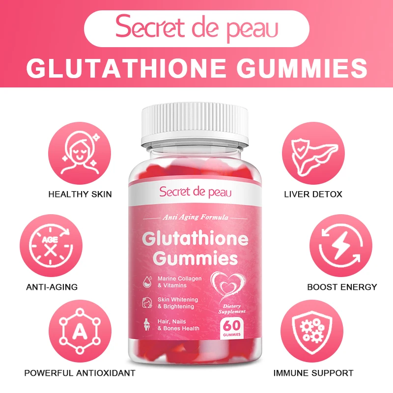 Private Label 60 Gummy Glutathione Gummies Skin Whitening Gummy Candy ...