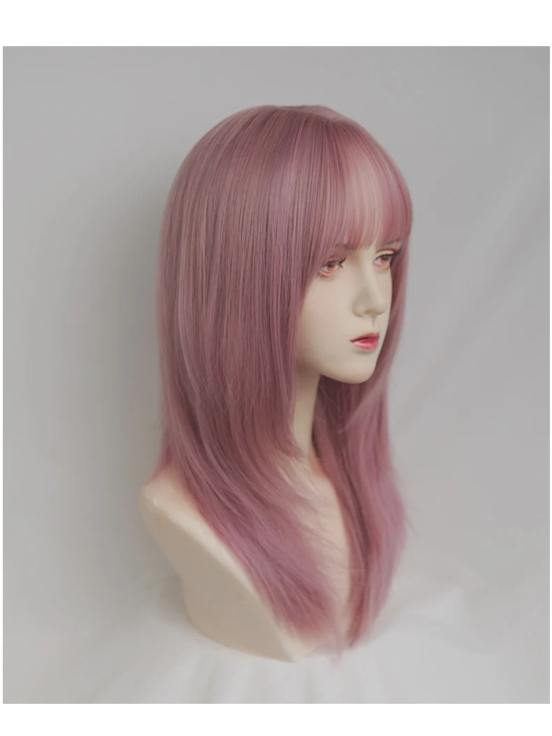 Lolita Blonde Mixed Purple Long Straight Cosplay Wig