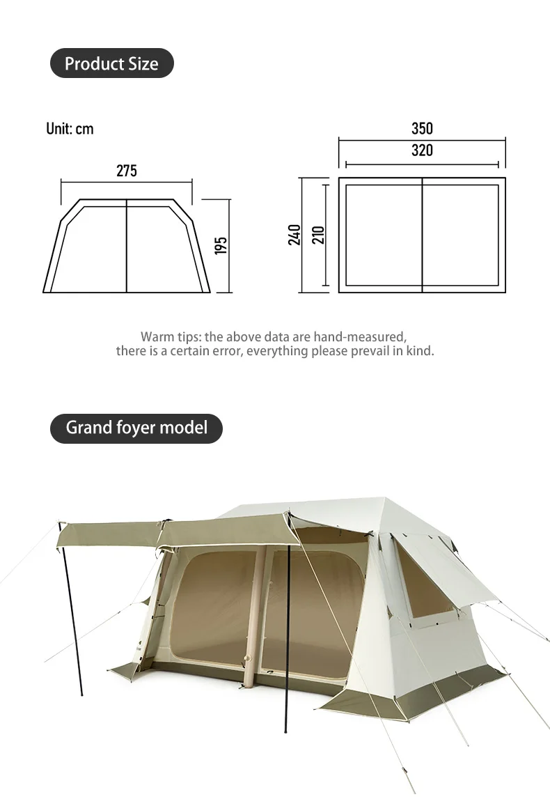 Naturehike Outdoor Glamping Village 8.5 Air Inflatable Camping Tent ...