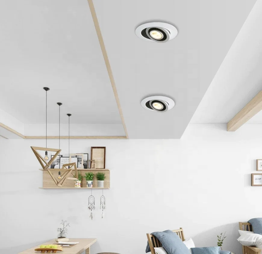360 Degree Rotatable LED COB Recessed Downlight 15W Round LED Spotlight 220V Dimmable Led Ceiling Light for Living Room