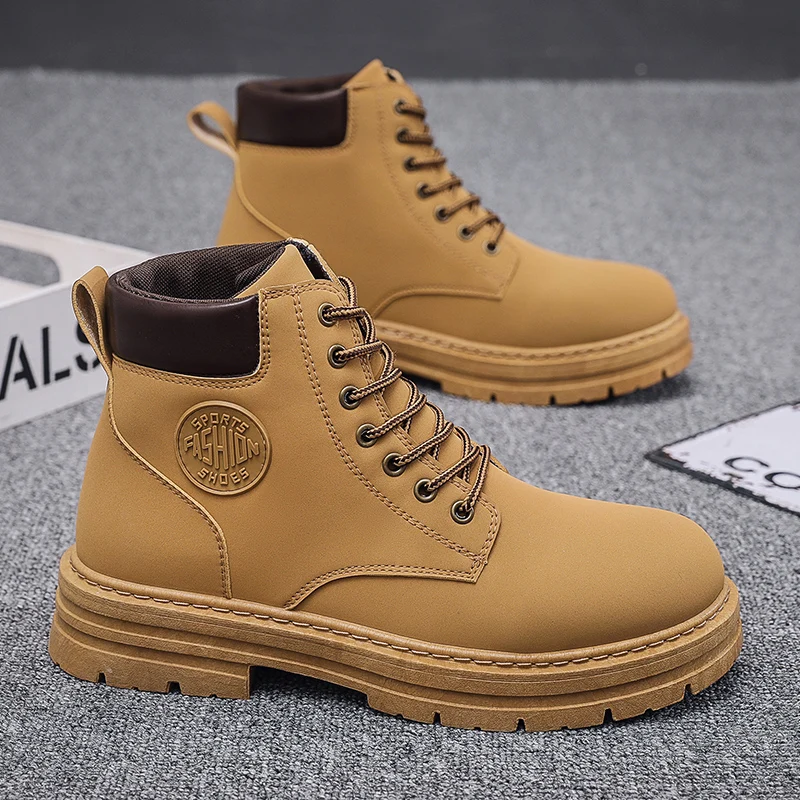 Durable Men's Boots - High Rise, Full Platform, Anti-slippery