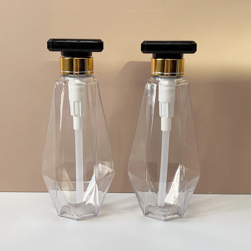 Factory Custom 460ml Polygon Shaped Plastic Bottle Pet Empty Hand Wash Shampoo Lotion Dispenser Plastic Bottle