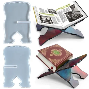 Piano Music Holy Prayer Book Holder Stand Mold Silicone Carved Eid Quran Fold Reading Rack Silicon Mold For Resin
