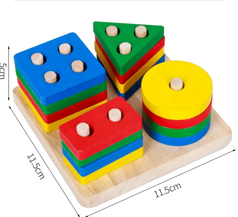 Wooden Montessori Building Blocks Early Educational Toys Graph