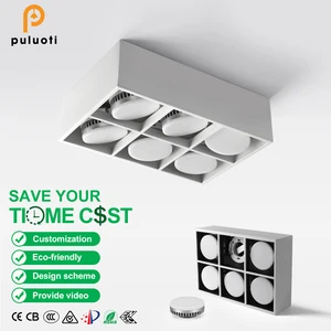 PULUOTI Surface Mounted LED Spotlight+Replaceable GX53 LED Bulb 30W 42W 54W Ceiling Spot Lights AC110 220V 3000K/4000K/6000K