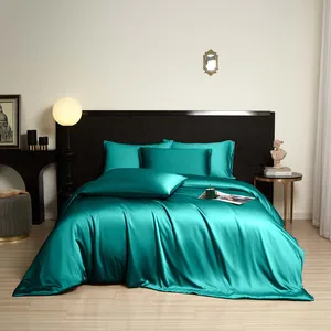 Organic Woven 100% Bamboo Non-Disposable Solid Simple Quality 300tc All-Season Customizable Wedding Four-Piece Fitted Bed Set