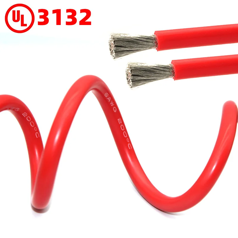 Custom UL3132 Electrical Cable Wire Machinery Tinned Copper Soft Silicone Rubber 4 6 8 10 12 Awg Electric Wire for House Wiring