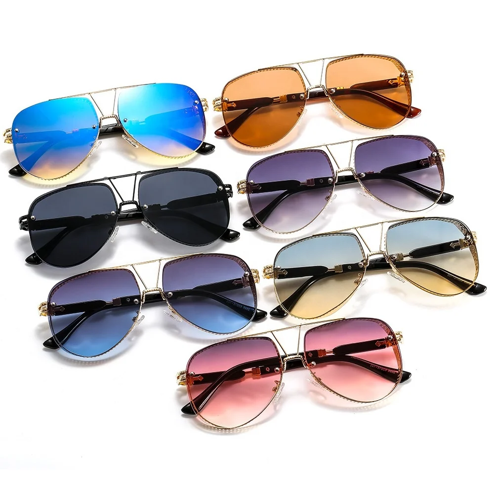 2021 New Hollow Pattern Oval Sunglasses Men Women Luxury Trend Brand Designer Metal Alloy Frame All Fitness Sun Glasses UV400