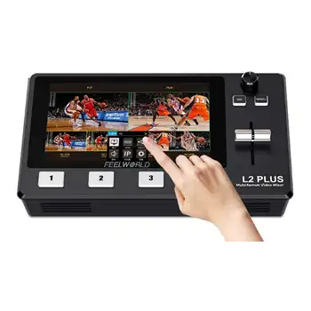 FEELWORLD L2 PLUS Multi-camera Use 5.5" LCD Touch Screen PTZ Control Chroma Key USB3.0 Live Streaming Video Mixer Mini Switcher