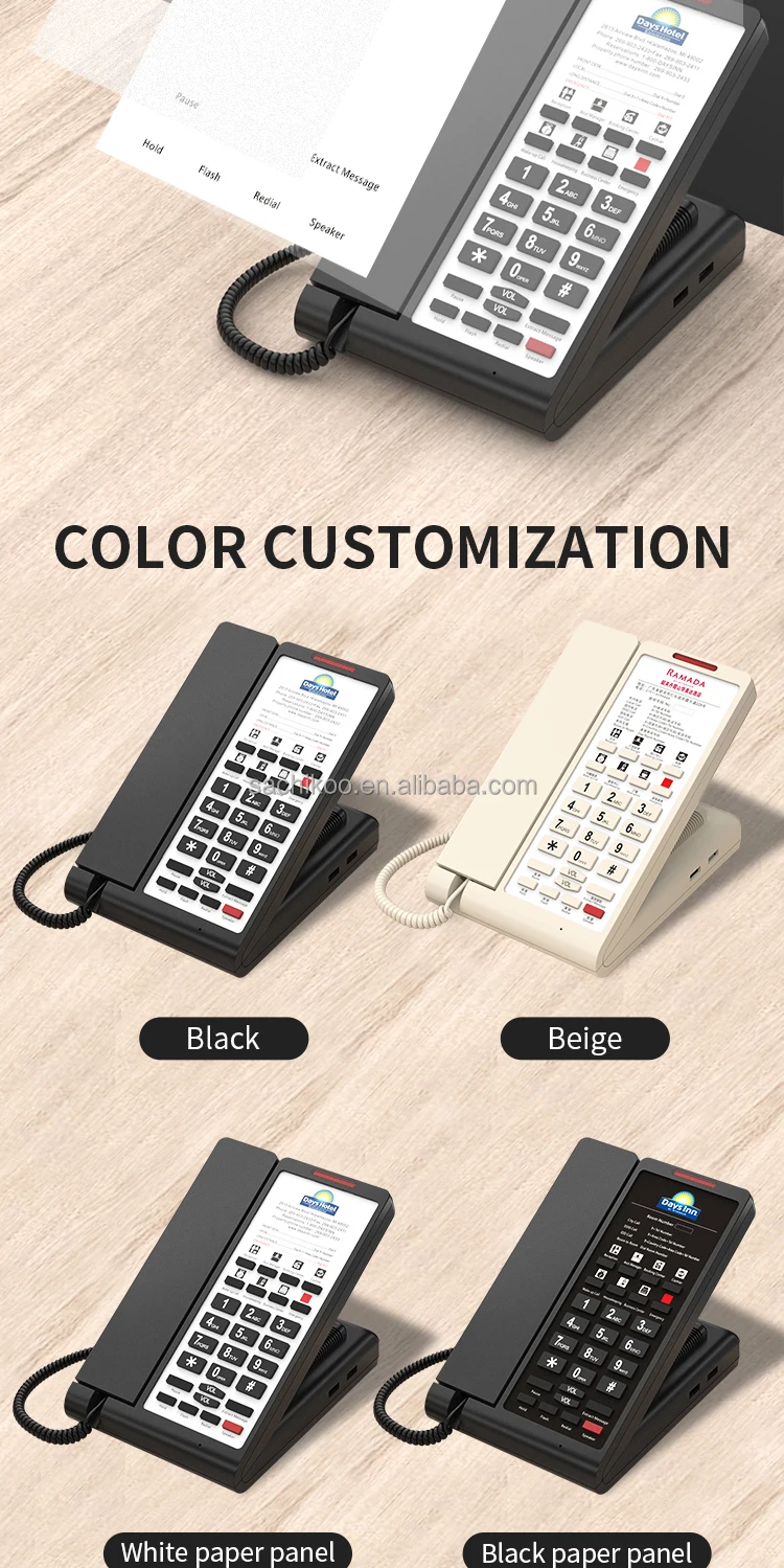 Sachikoo Customizable Logo Reception Corded Telephones Modern Hotel ...