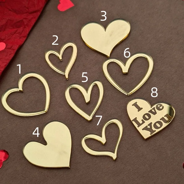 Valentine's Day Heart-shaped Acrylic Paper Cupcake Decoration Cake Topper Decoration
