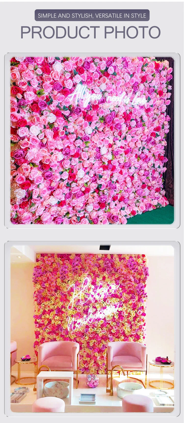 Macrame Silk Rose Flower Decor Wedding Wall Backdrop Buy Silk Flower