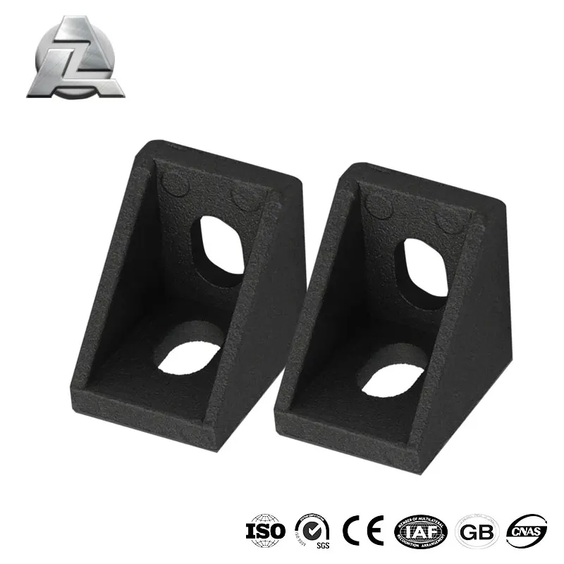 2020 Black Corner Bracket Fitting Angle L Connector Bracket Fastener for Aluminium Profile 20X20 V Slot 3D Printers Accessories
