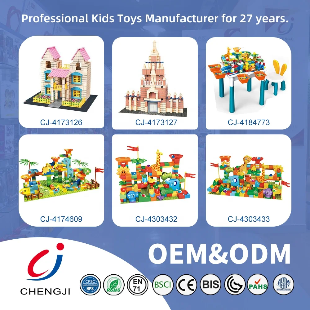 Chengji Building Blocks Toy Race Maze Marble Run Ball Rolling Track Play Set Kids Educational Diy Slideway Marble Run Game Toys