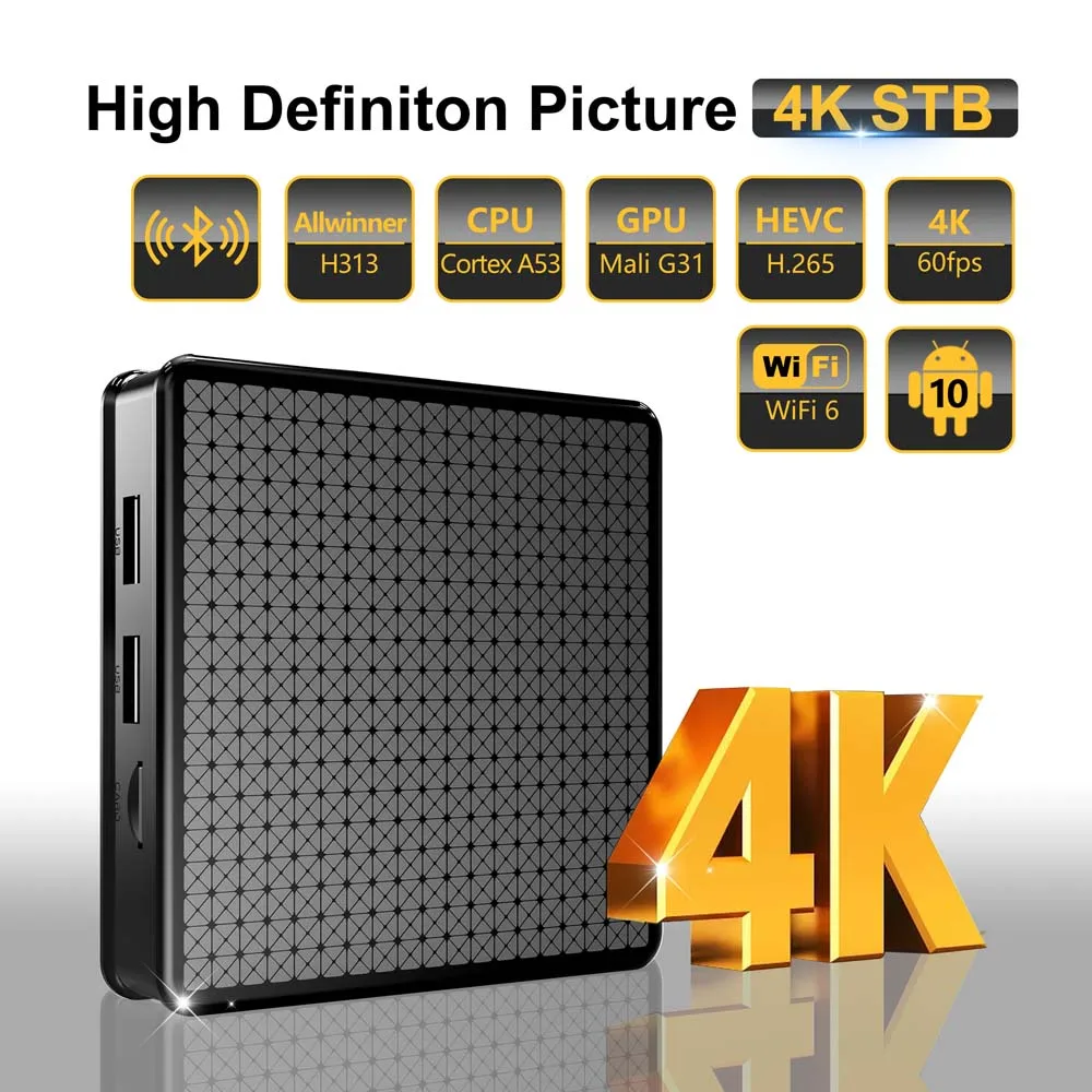 X5 H313 Chipset Android 10 WIFI6 Smart Tv Box  4K Full HD youtube BT Function Phone Wireless Cast Screen Set Top Box